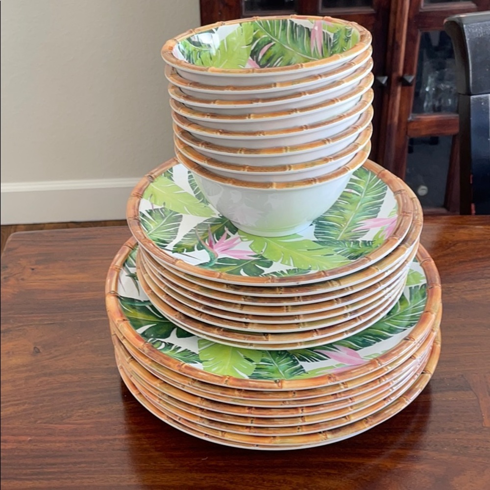 Tommy Bahama melamine dishes set